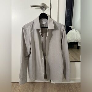 Zara Men’s medium slim fit grey button down shirt